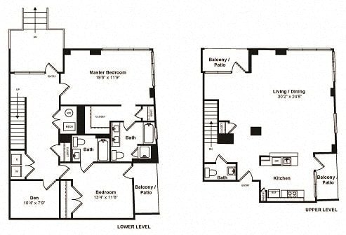 2B Townhome Floorplan Image